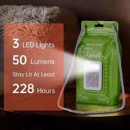 Saltwater Powered LED Lantern, 50-Lumen Portable Emergency Light with White Illumination and SOS Mode for Camping - product view 3