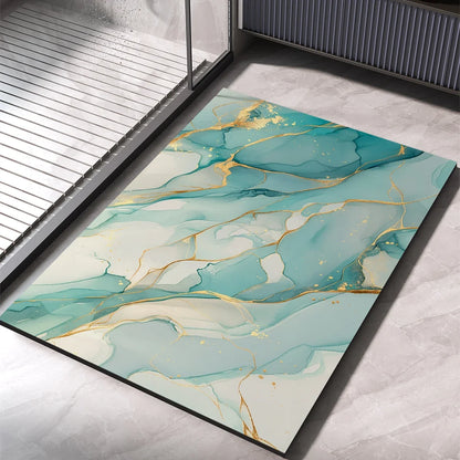 Diatomite Bath Mat, Quick-Dry Absorbent Bathroom Rug with Soft Sponge Layer and Non-Slip Rubber Base, 4 Sizes - product view 1