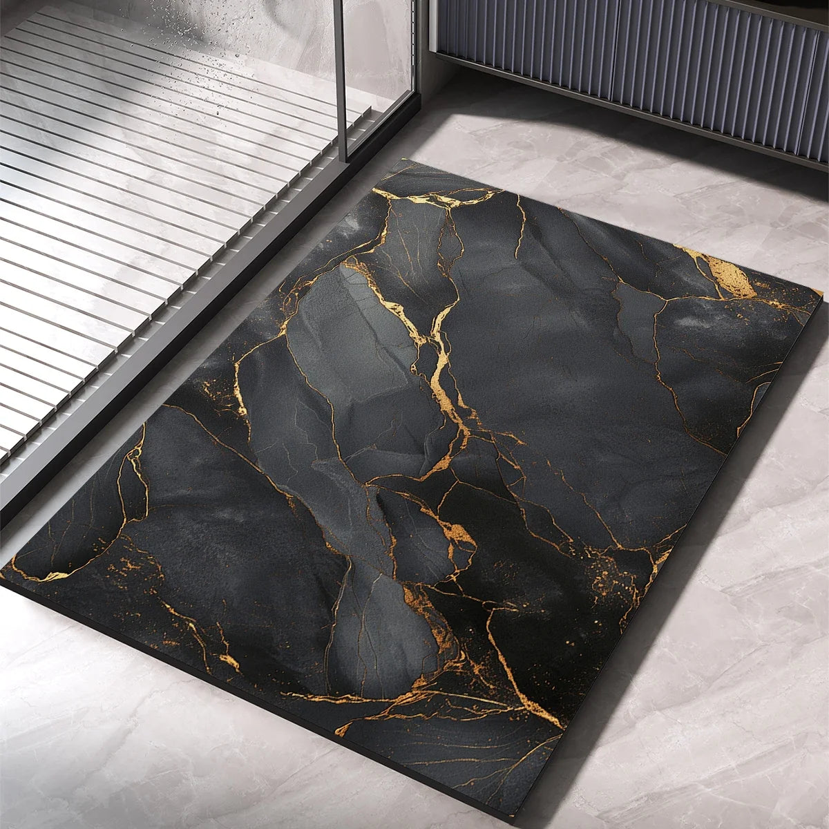 Diatomite Bath Mat, Quick-Dry Absorbent Bathroom Rug with Soft Sponge Layer and Non-Slip Rubber Base, 4 Sizes - product view 2