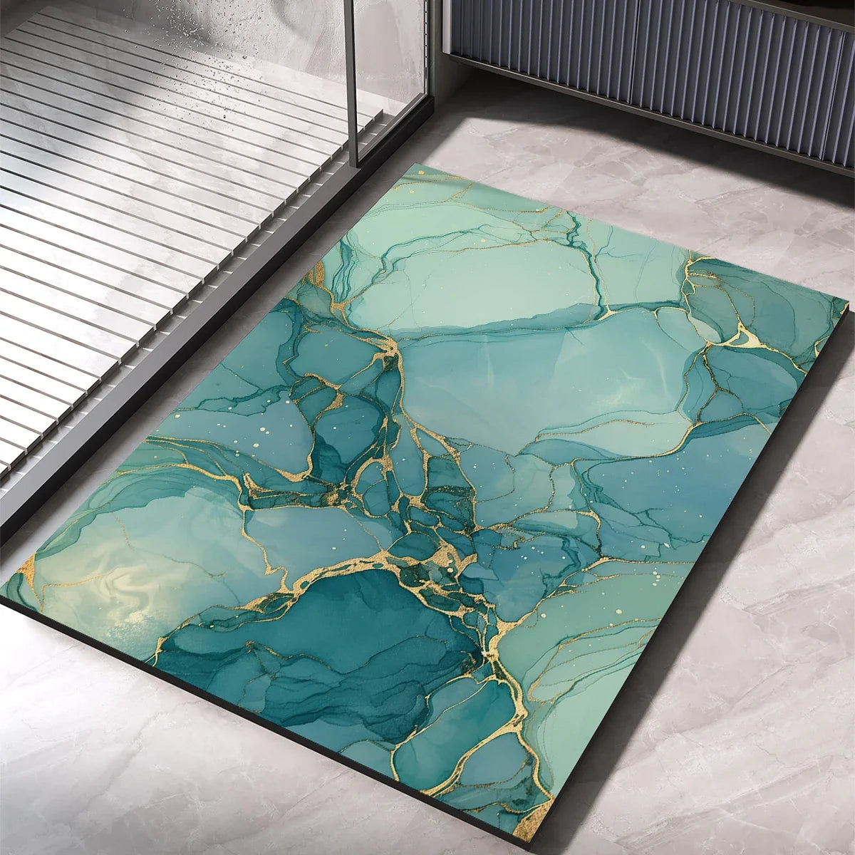 Diatomite Bath Mat, Quick-Dry Absorbent Bathroom Rug with Soft Sponge Layer and Non-Slip Rubber Base, 4 Sizes - product view 3