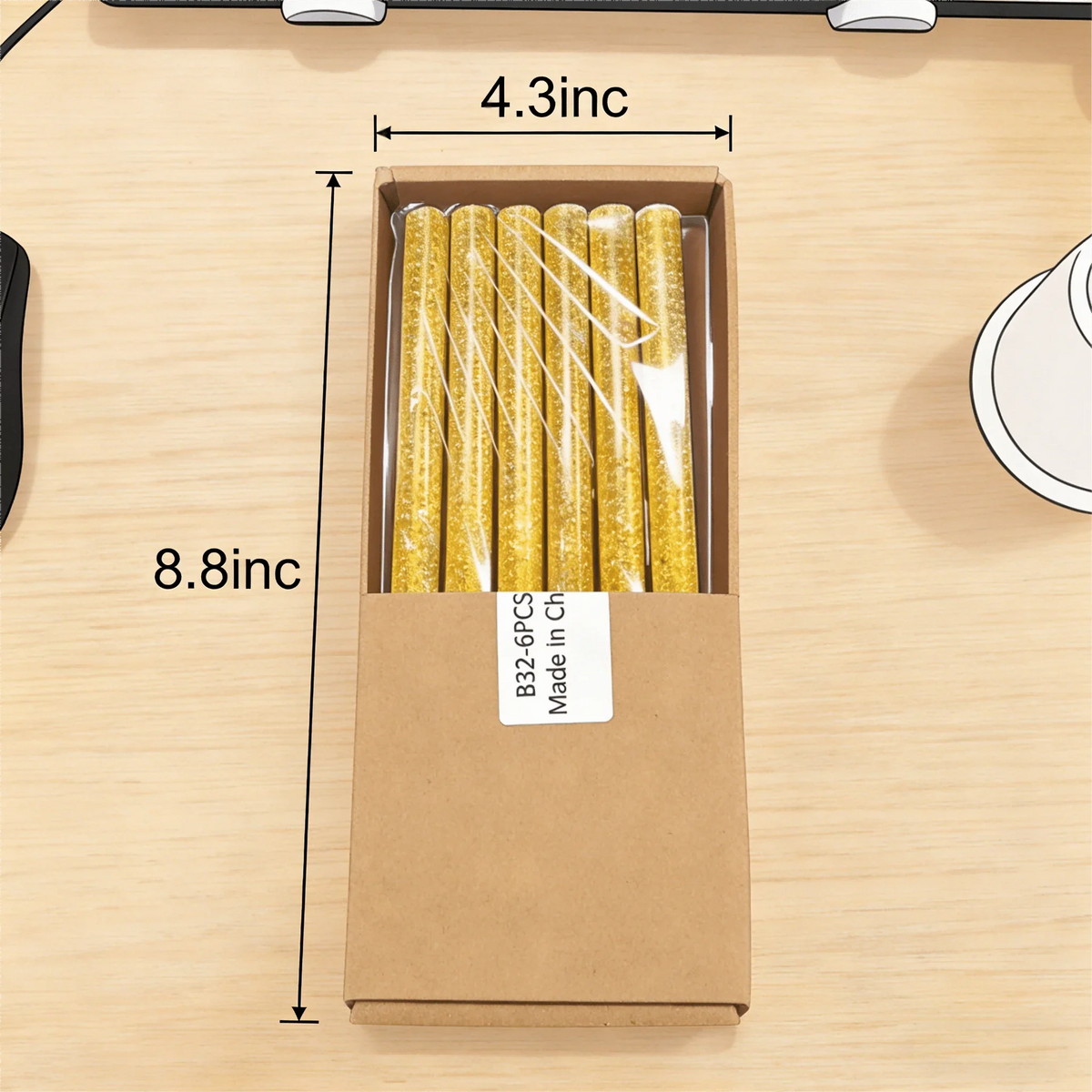 Gold Birthday Candles, Long Metallic Cake Candles in 6-Piece or 12-Piece Sets for Birthday Cakes and Party Centerpieces - product view 3