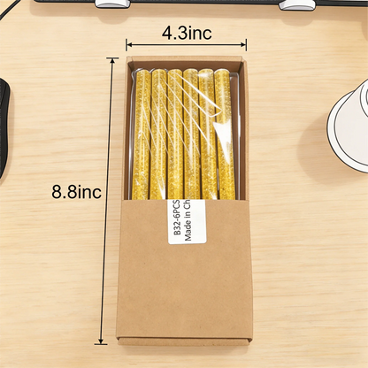 Gold Birthday Candles, Long Metallic Cake Candles in 6-Piece or 12-Piece Sets for Birthday Cakes and Party Centerpieces - product view 3