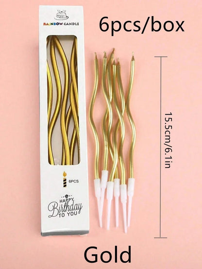 Gold Birthday Candles, Long Metallic Cake Candles in 6-Piece or 12-Piece Sets for Birthday Cakes and Party Centerpieces - product view 5
