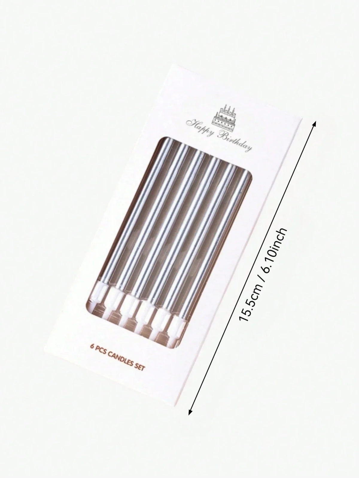 Gold Birthday Candles, Long Metallic Cake Candles in 6-Piece or 12-Piece Sets for Birthday Cakes and Party Centerpieces - product view 6