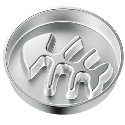 Stainless Steel Slow Feeder Dog Bowl, Double-Sided 304 Maze Design, 22cm Fish, Bone, Paw or Dog Options - product view 1