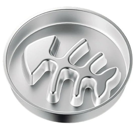 Stainless Steel Slow Feeder Dog Bowl, Double-Sided 304 Maze Design, 22cm Fish, Bone, Paw or Dog Options - product view 1