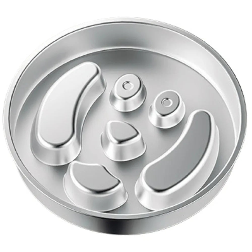 Stainless Steel Slow Feeder Dog Bowl, Double-Sided 304 Maze Design, 22cm Fish, Bone, Paw or Dog Options - product view 4