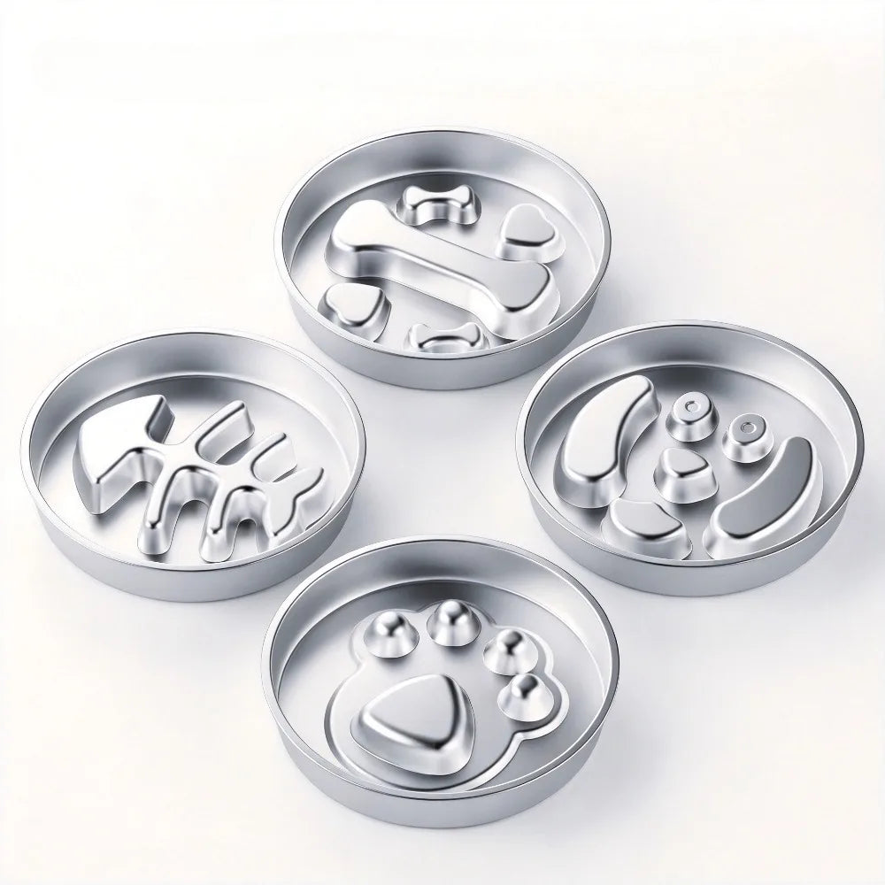 Stainless Steel Slow Feeder Dog Bowl, Double-Sided 304 Maze Design, 22cm Fish, Bone, Paw or Dog Options - product view 5