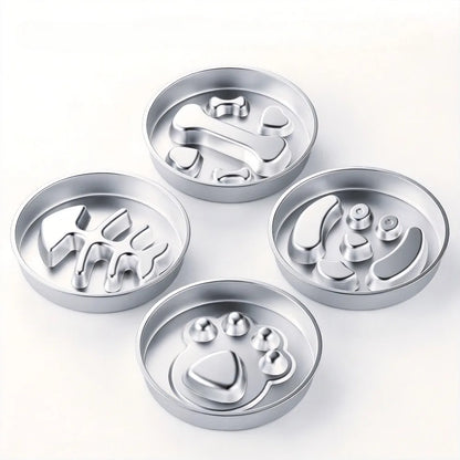 Stainless Steel Slow Feeder Dog Bowl, Double-Sided 304 Maze Design, 22cm Fish, Bone, Paw or Dog Options - product view 5