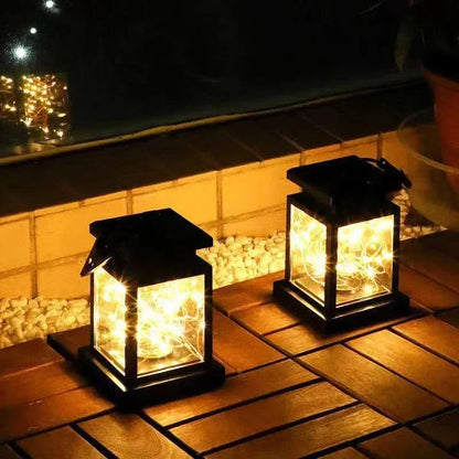 Solar Hanging Lantern, Warm White LED Garden Light with Clamp, Automatic Light Sensor, ABS Outdoor Patio Party Decor - product view 1