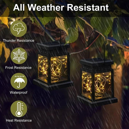 Solar Hanging Lantern, Warm White LED Garden Light with Clamp, Automatic Light Sensor, ABS Outdoor Patio Party Decor - product view 6