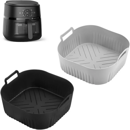 Silicone Air Fryer Liner, Raised Airflow Base, Non-Stick Reusable Tray for Baking, Roasting, Frying and Grease Control - product view 1