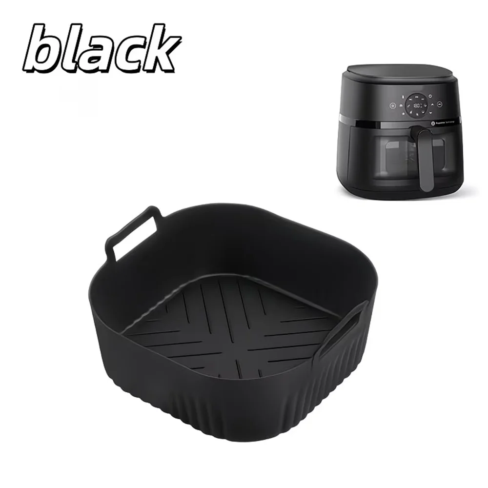 Silicone Air Fryer Liner, Raised Airflow Base, Non-Stick Reusable Tray for Baking, Roasting, Frying and Grease Control - product view 2