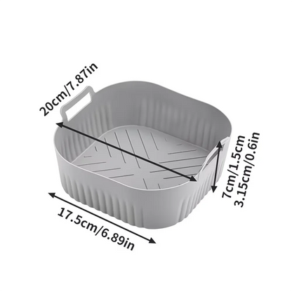 Silicone Air Fryer Liner, Raised Airflow Base, Non-Stick Reusable Tray for Baking, Roasting, Frying and Grease Control - product view 5