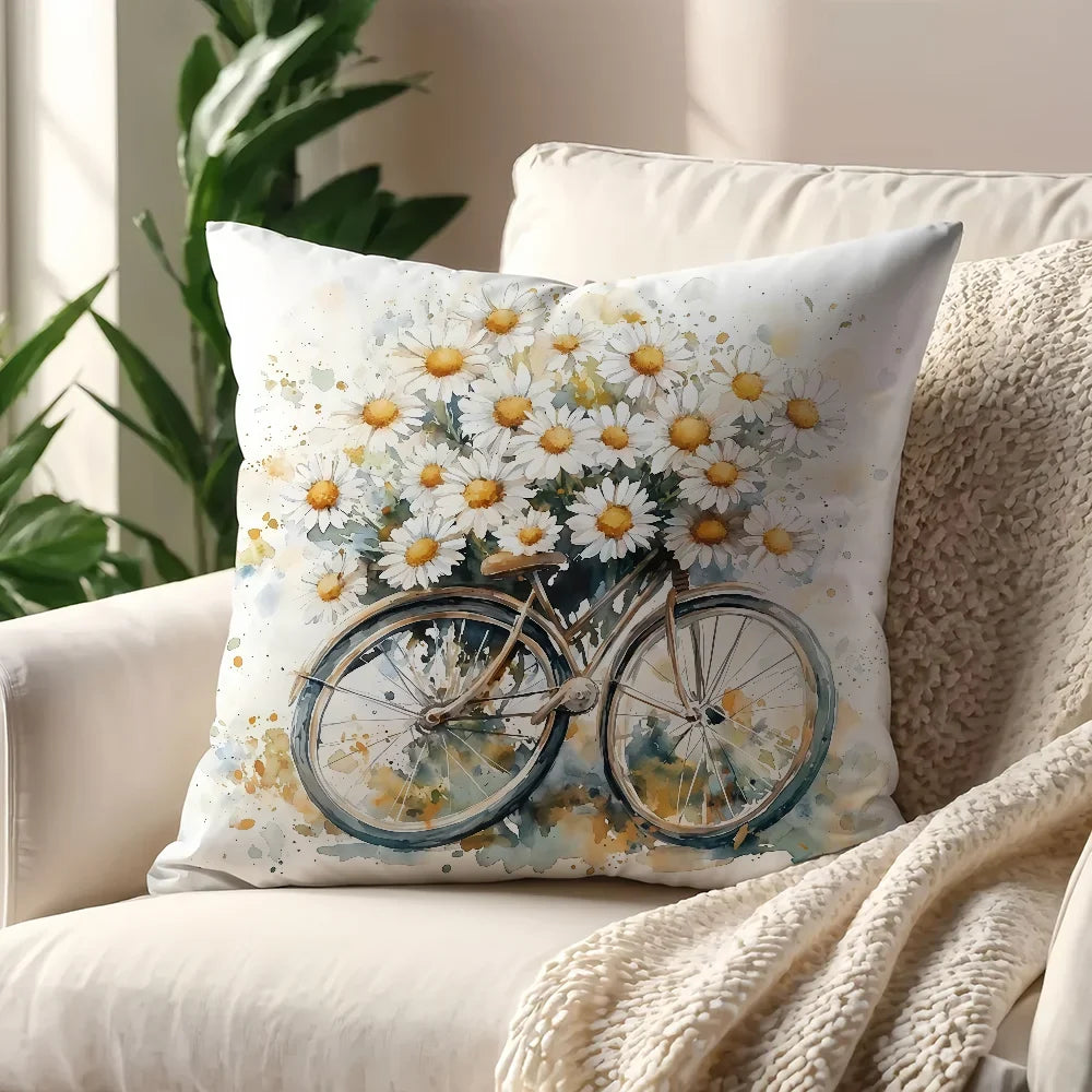 Farmhouse Sofa Cushion Cover, Double-Sided Printed Polyester Pillowcase, Knitted Finish, Eight Sizes for Home and Office Décor - product view 3