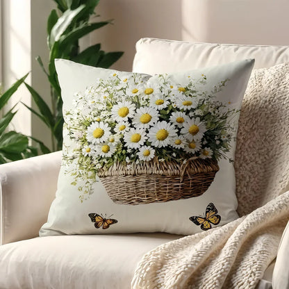 Farmhouse Sofa Cushion Cover, Double-Sided Printed Polyester Pillowcase, Knitted Finish, Eight Sizes for Home and Office Décor - product view 4