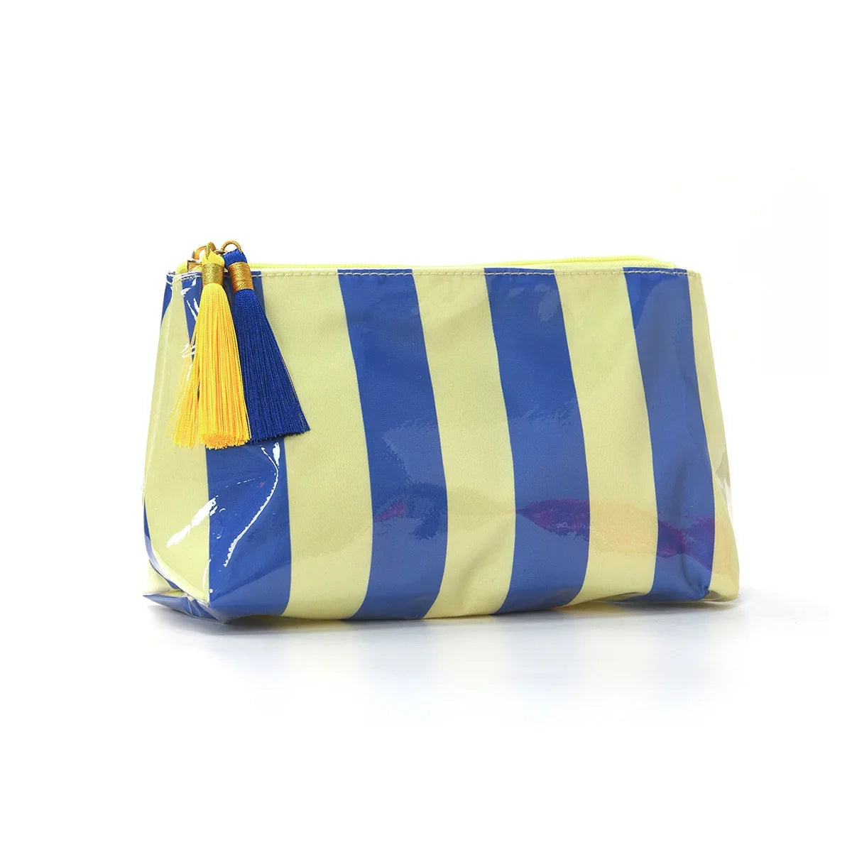 Striped Toiletry Bag, Fringe and Zipper Waterproof Travel Cosmetic Case for Makeup and Brushes, 8 Color Options - product view 6