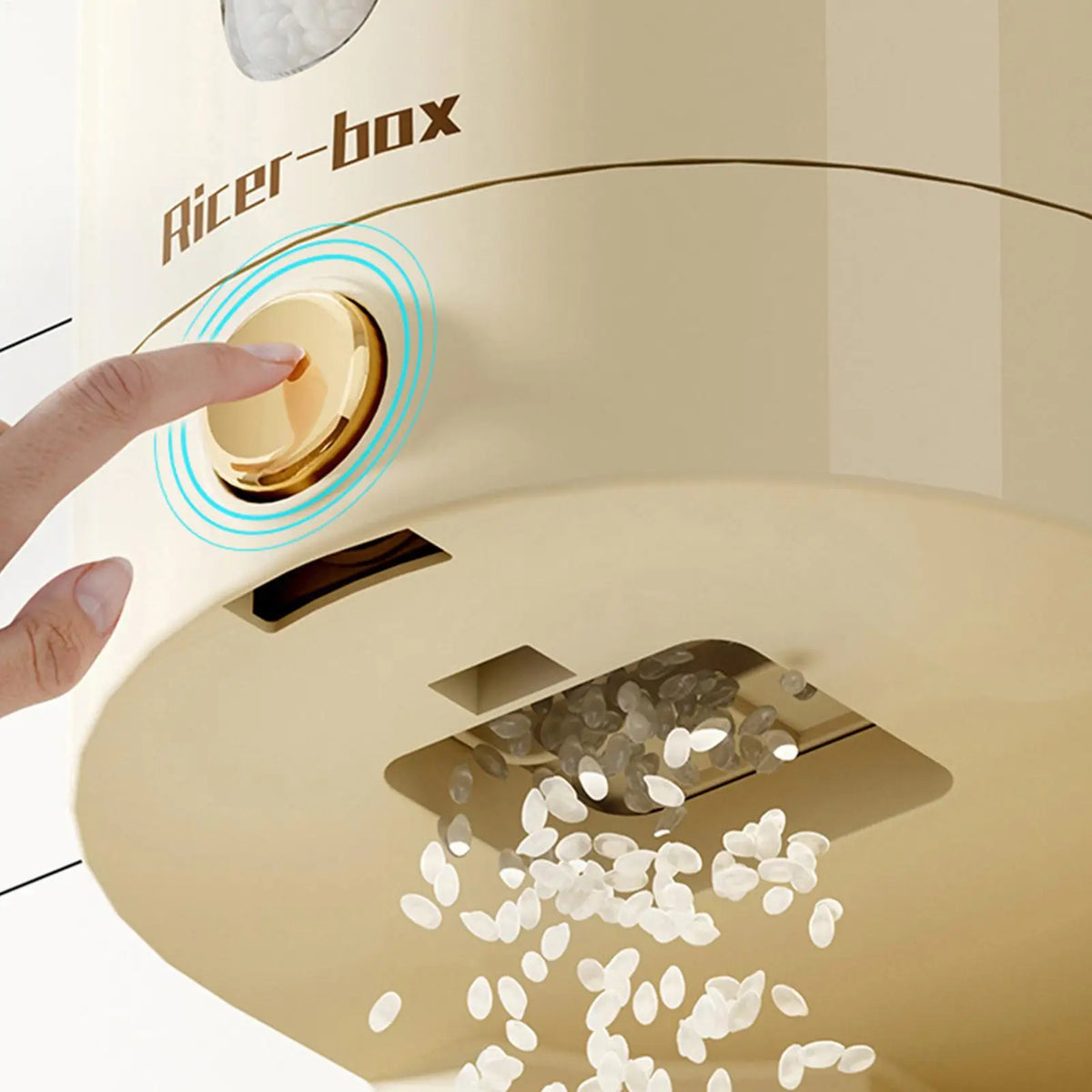 Rice Storage Container, 5kg Airtight Plastic Dispenser with Measuring Cup, Push-Button Serving for Kitchen Pantry - product view 3