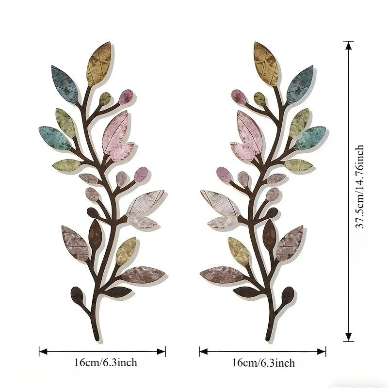 Boho Leaf Wall Sculpture, Modern Decorative Wall-Mounted Accent, 1-Piece or 2-Piece Option for Living Rooms - product view 2