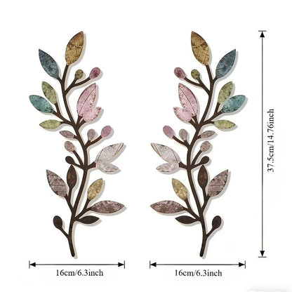 Boho Leaf Wall Sculpture, Modern Decorative Wall-Mounted Accent, 1-Piece or 2-Piece Option for Living Rooms - product view 2