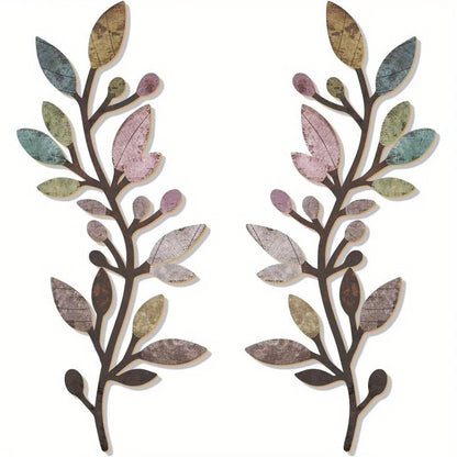 Boho Leaf Wall Sculpture, Modern Decorative Wall-Mounted Accent, 1-Piece or 2-Piece Option for Living Rooms - product view 4