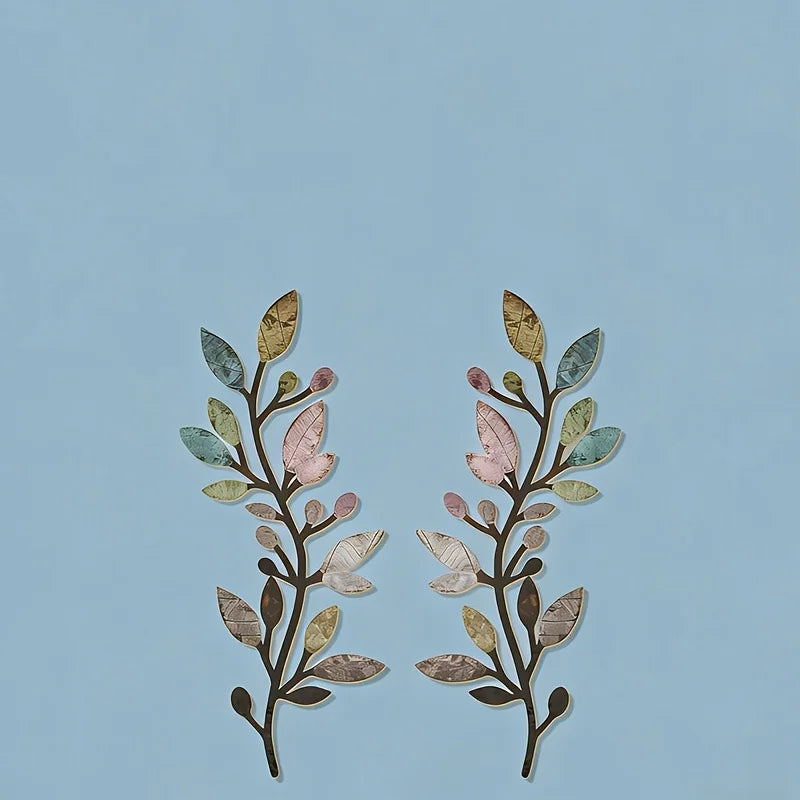 Boho Leaf Wall Sculpture, Modern Decorative Wall-Mounted Accent, 1-Piece or 2-Piece Option for Living Rooms - product view 5
