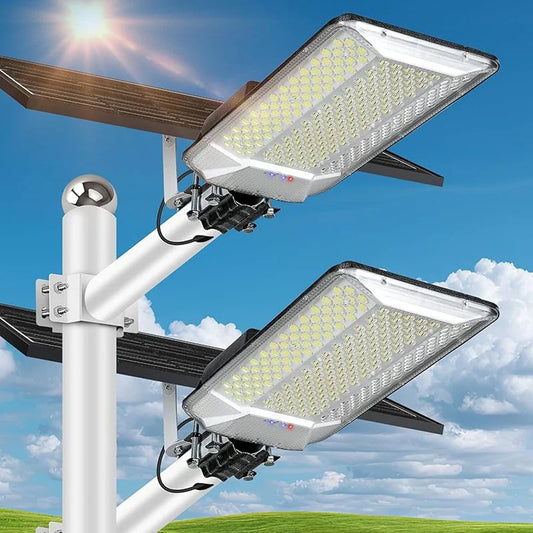 Solar Driveway Lights, Remote-Controlled Dimmable Outdoor Street Lamps, Aluminum Body, 1000W Options for Gardens and Yards - product view 1
