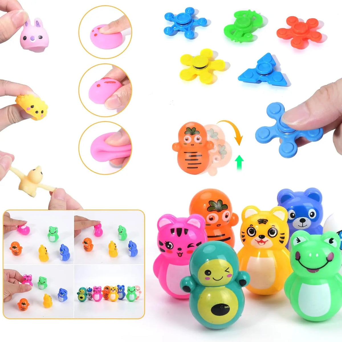 Kids' Party Favor Fidget Toys Bulk Set, 62 or 124 Pieces, Plastic Treasure Box Prizes and Stocking Stuffers - product view 4