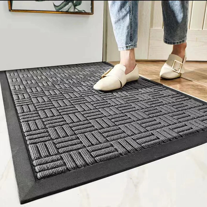Rubber Doormat, 75 x 45 cm Striped Waterproof Anti-Slip Hallway and Front Door Entryway Mat - product view 2