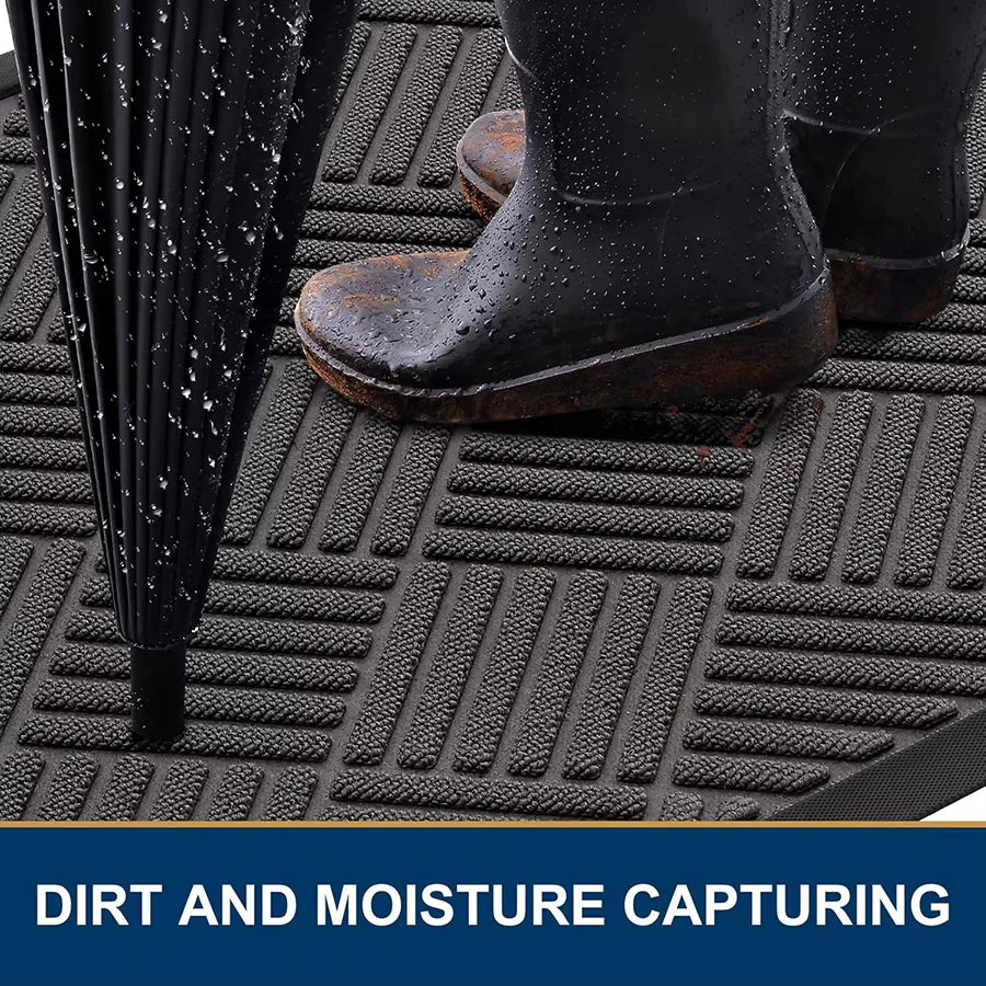 Rubber Doormat, 75 x 45 cm Striped Waterproof Anti-Slip Hallway and Front Door Entryway Mat - product view 4