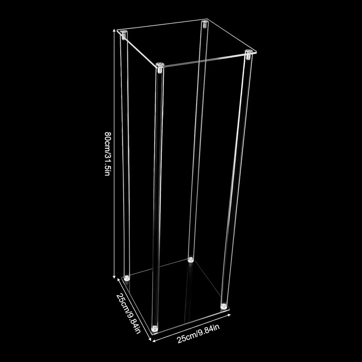 Clear Plastic Floor Vase Stand Set, 10 Freestanding Rectangular Flower Stands, 80 cm Wedding and Event Décor - product view 5