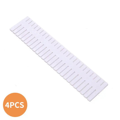 Adjustable Closet Shelf Divider Set, 4-Piece Foldable Cabinet and Drawer Partitions, 32 × 7 cm, Pink, White or Blue - product view 2