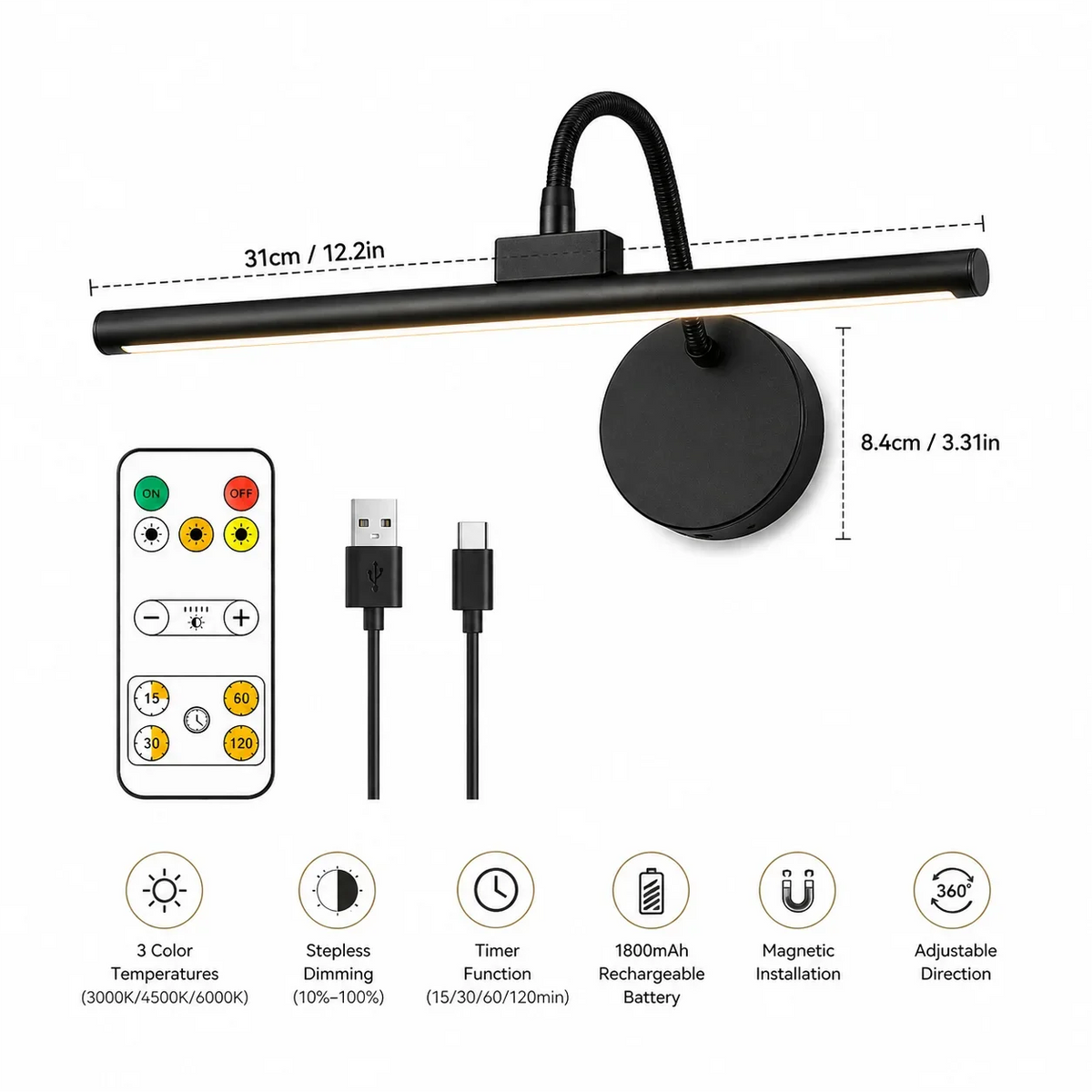 battery operated picture light - product view 4