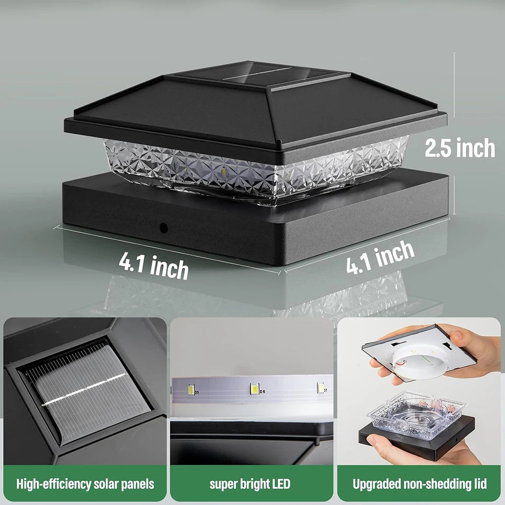 solar post cap light - product view 3