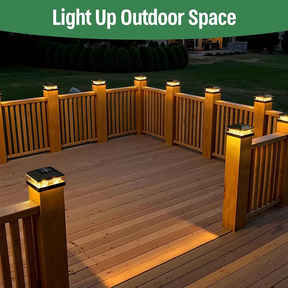 Solar Post Cap Light, Automatic Warm White LED, Waterproof Outdoor Garden Lighting for 4-Inch Fence and Deck Posts - product view 5