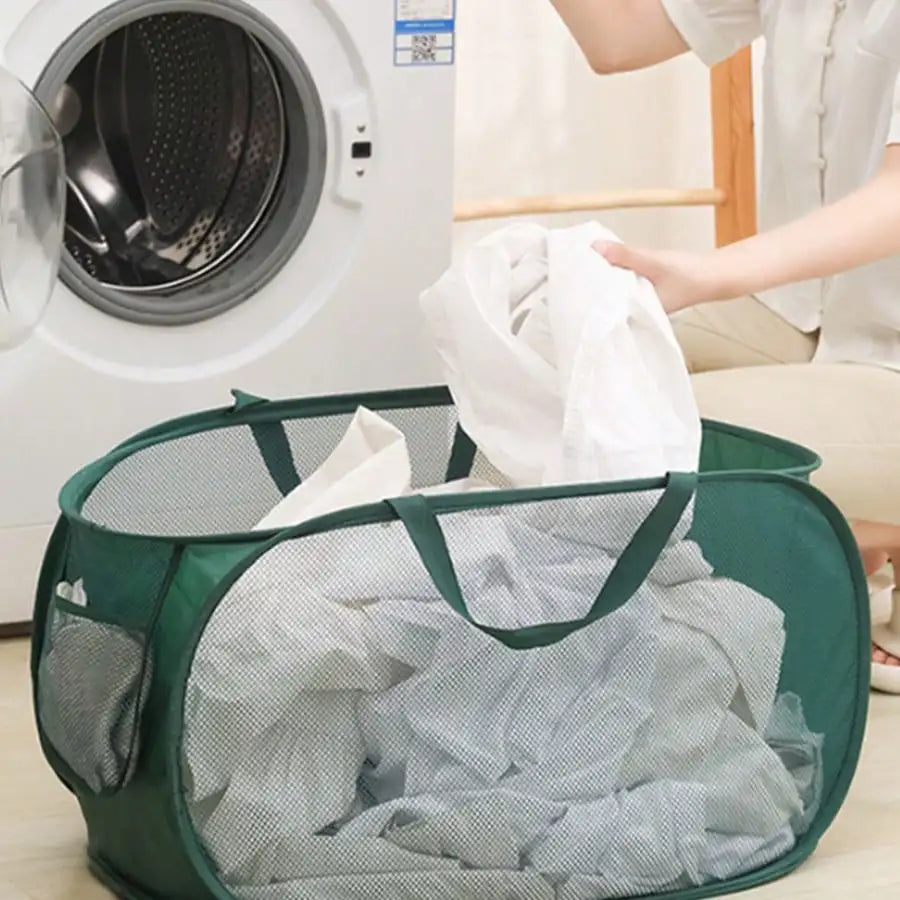 Waterproof Laundry Basket, Colorblock Bathroom Organizer, 58 × 36 × 36 cm, Large-Capacity Storage Basket in 7 Colors - product view 1