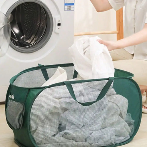 Waterproof Laundry Basket, Colorblock Bathroom Organizer, 58 × 36 × 36 cm, Large-Capacity Storage Basket in 7 Colors - product view 1