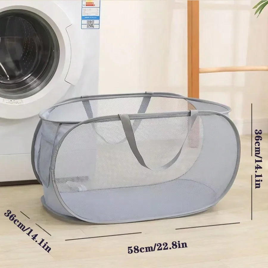 Waterproof Laundry Basket, Colorblock Bathroom Organizer, 58 × 36 × 36 cm, Large-Capacity Storage Basket in 7 Colors - product view 2