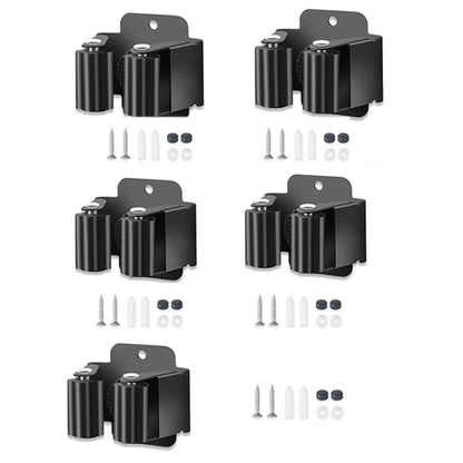 Wall-Mounted Broom Holder, Stainless Steel Mop and Tool Organizer with Screws, Multi-Use Storage for Home, Garage or Garden - product view 2