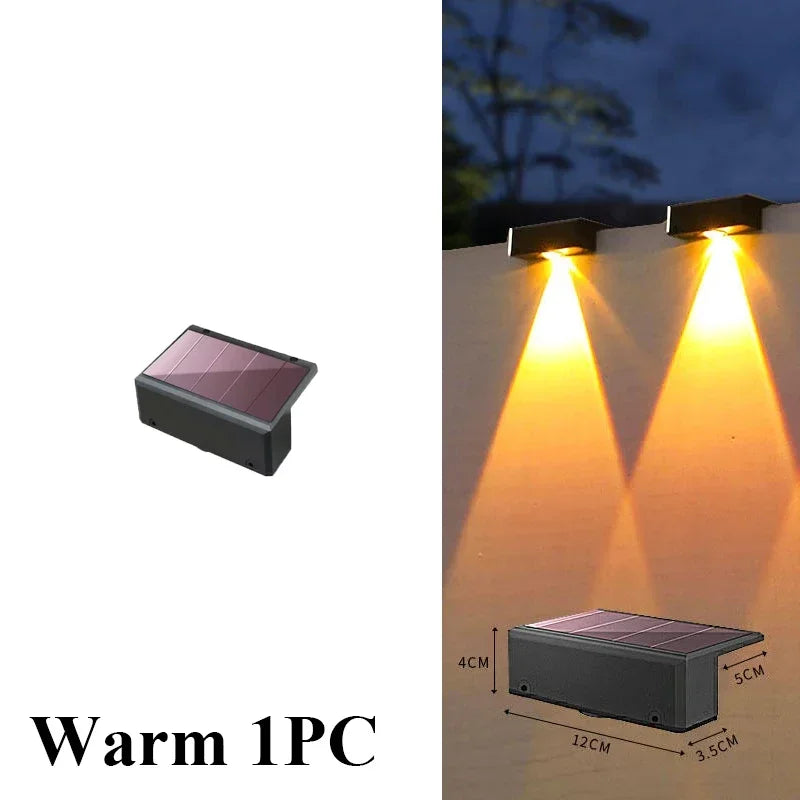Solar Deck Lights, Outdoor LED Downlights for Fence, Railing and Steps, Dimmable ABS Wall Lights with Warm or White Light - product view 1