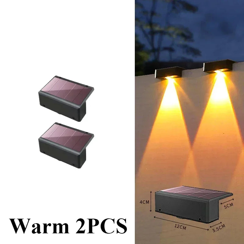 Solar Deck Lights, Outdoor LED Downlights for Fence, Railing and Steps, Dimmable ABS Wall Lights with Warm or White Light - product view 6