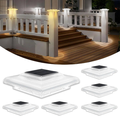 Solar Post Cap Lights, 12-LED Fence Post Lamps with Automatic Control for 4x4 Vinyl and Wooden Posts, 1 or 2 Pack - product view 3