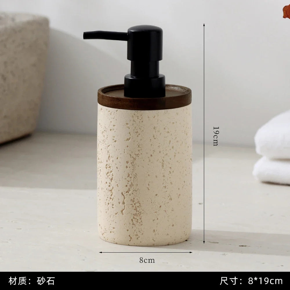 Marble Bathroom Organizer, Retro Soap Dispenser, Tissue Box, Tray, Cotton Swab Jar or Cup Options for Countertops - product view 2
