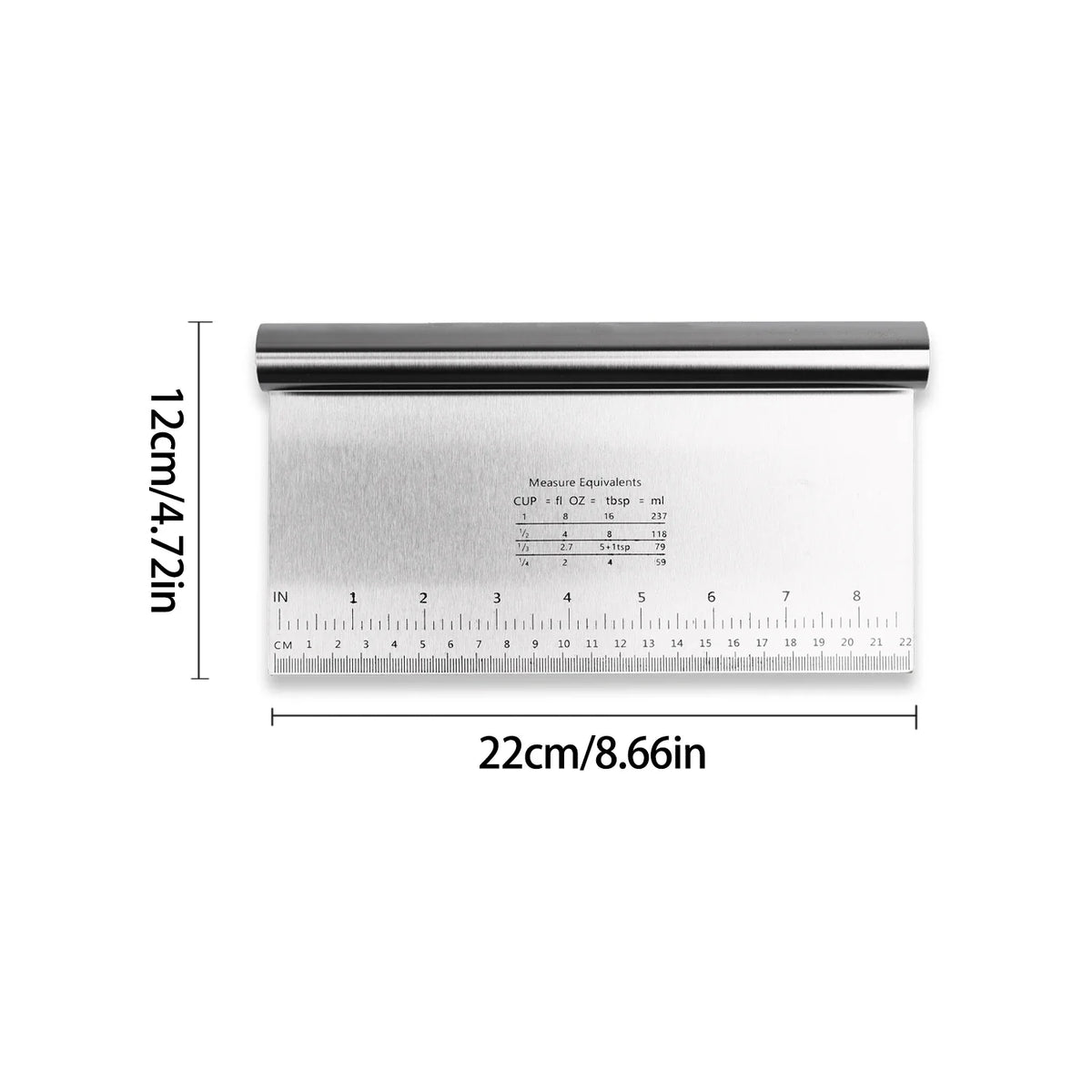 Stainless Steel Dough Scraper, Pastry Cutter and Chopper with Measuring Scale, 15–25 cm Options for Bread, Pizza and Cake - product view 4