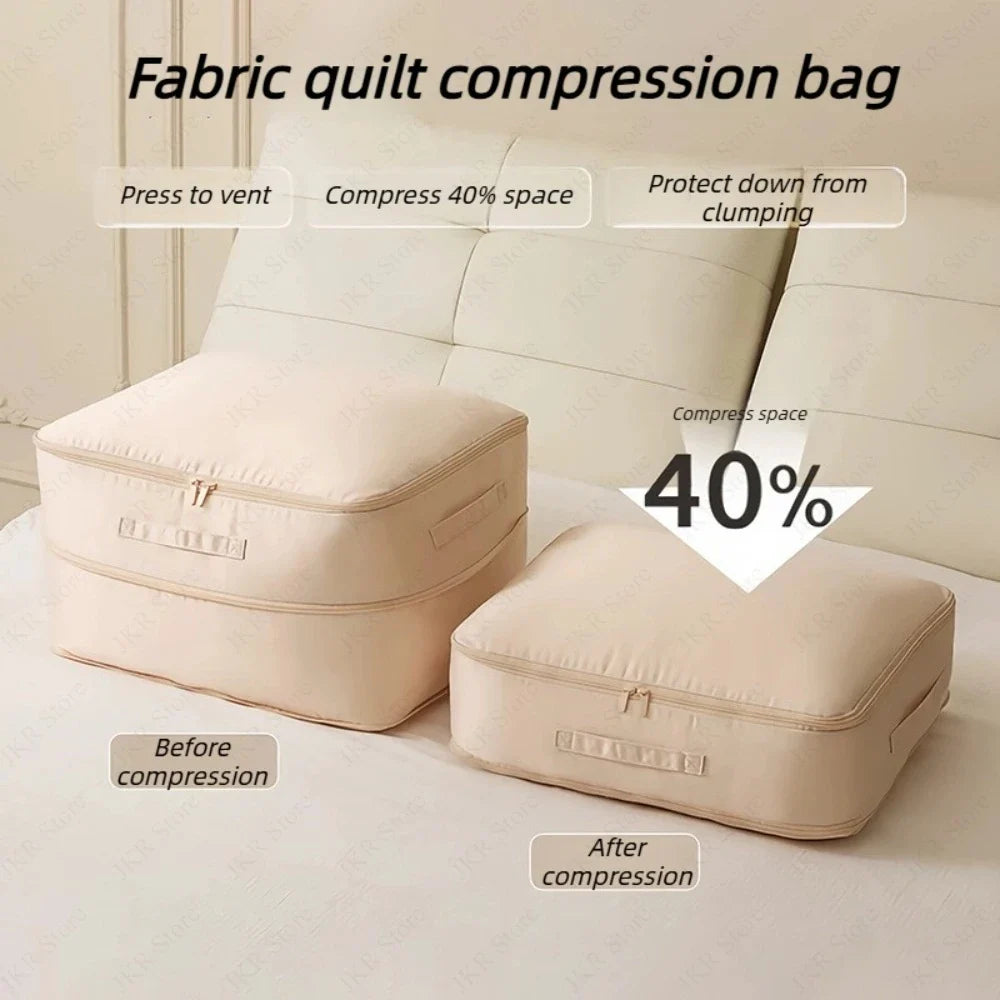 Expandable Quilt Storage Bag, Heavy-Duty Polyester Organizer with Handles and Clear Window for Clothes, Blankets and Seasonal Bedding - product view 5