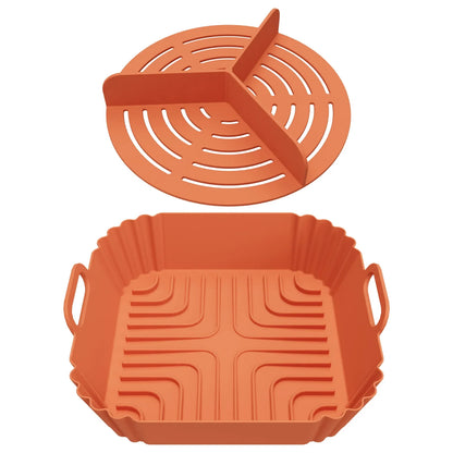 2-in-1 Silicone Air Fryer Liner with 3-Compartment Divider, Reusable Non-Stick 8.3-Inch Square for 6-8 Qt Air Fryers - product view 6