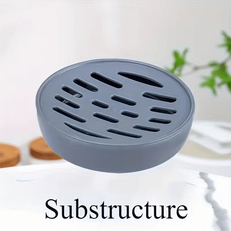 Soap Dispensing Dish Brush, Round Nylon Scrub Brush with Refillable Handle, Holder and Drip Tray for Kitchen Cleaning - product view 5