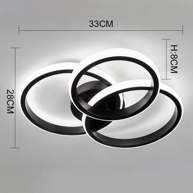 Modern LED Ceiling Light, Alloy and Acrylic Flush Mount, 90–260V AC, 3-Color Light for Bedroom and Dining Room - product view 2