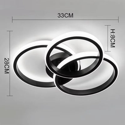 Modern LED Ceiling Light, Alloy and Acrylic Flush Mount, 90–260V AC, 3-Color Light for Bedroom and Dining Room - product view 2