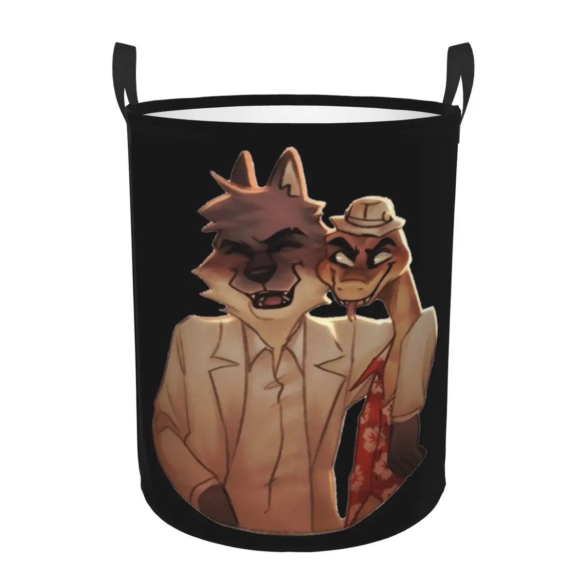 Collapsible Clothes Hamper, Cartoon Laundry Basket and Large Storage Bin, S or M Size with 21 Design Options - product view 5